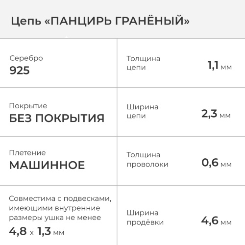 2600-500-060 Цепь (Ag 925) фото 2